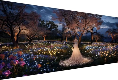 Diamond Painting Braut Diamond Painting Erwachsene Garten Bastelset Kinder ab 6 Jahre Mosaikherstellung Kreatives Geschenke für Mädchen Anfänger, Diamant Kreuzstich Arts Zimmer Deko 70x140cm Y5-587 von Yingeen