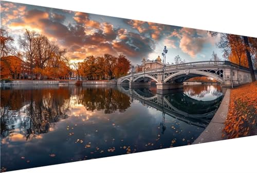 Diamond Painting Erwachsene Kinder Großes XXL 100x200cm Diamond Painting Ahornblatt Diamant Painting Bilder Geschenk Mädchen,5D Diamond Painting Brücke Diamant Strass Kreuzstich Arts Craft Deko YG-261 von Yingeen