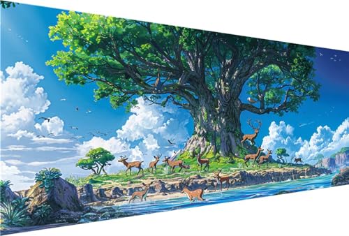 Diamond Painting Erwachsene Kinder Großes XXL 100x200cm Diamond Painting Baum Diamant Painting Bilder Geschenk Mädchen 10 Jahre,5D Diamond Painting Reh Diamant Strass Kreuzstich Arts Craft Deko YG-294 von Yingeen