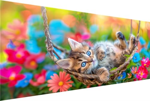 Diamond Painting Erwachsene Kinder Großes XXL 100x200cm Diamond Painting Katze Diamant Painting Bilder Geschenk Mädchen, DIY Diamond Painting Swing Diamant Strass Kreuzstich Arts Craft Deko YG-267 von Yingeen