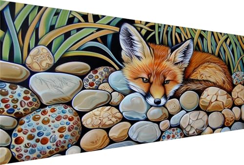 Diamond Painting Fuchs Diamond Painting Erwachsene Stein Bastelset Kinder ab 6 Jahre Mosaikherstellung Kreatives Geschenke für Mädchen Anfänger, Diamant Strass Kreuzstich Zimmer Deko 70x140cm Y5-604 von Yingeen