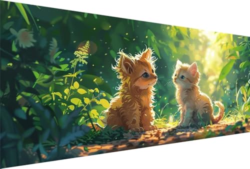 Diamond Painting Hund Diamond Painting Erwachsene Katze Bastelset Kinder ab 6 Jahre Mosaikherstellung Kreatives Geschenke für Mädchen Anfänger, Diamant Strass Kreuzstich Zimmer Deko 80x160cm Y5-521 von Yingeen