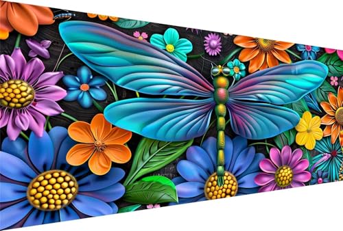 Diamond Painting Libelle Diamond Painting Erwachsene Tier Bastelset Kinder ab 6 Jahre Mosaikherstellung Kreatives Geschenke für Mädchen Anfänger, Diamant Kreuzstich Arts Zimmer Deko 70x140cm Y5-780 von Yingeen