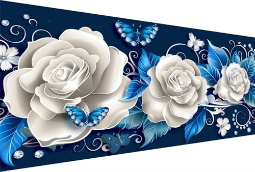 Diamond Painting Lila Diamond Painting Erwachsene Blume Bastelset Kinder ab 6 Jahre Mosaikherstellung Kreatives Geschenke für Mädchen Anfänger, Diamant Strass Kreuzstich Zimmer Deko 70x140cm Y5-602 von Yingeen