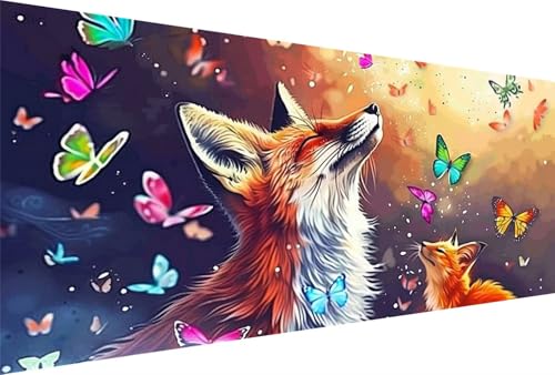 Diamond Painting Schmetterling Diamond Painting Erwachsene Fuchs Bastelset Kinder ab 6 Jahre Mosaikherstellung Kreatives Geschenke für Mädchen Anfänger, Kreuzstich Craft Zimmer Deko 70x140cm Y5-743 von Yingeen