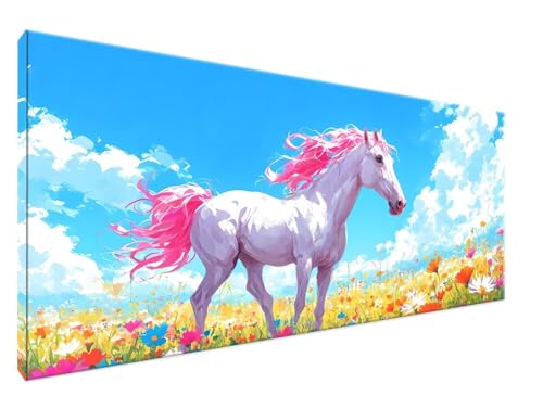 Einhorn Malen Nach Zahlen Groß 30x60cm Malen Nach Zahlen Erwachsene Rasen, Paint by Numbers DIY Kreativ Set auf Leinwand für Anfänger, Weihnachten Paar Freund Personalisierte Geschenke, Decor Y2-51 von Yingeen