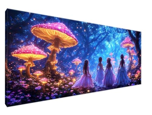 Elf Malen Nach Zahlen Groß XXL 100x200cm Malen Nach Zahlen Erwachsene Pilz, Paint by Numbers DIY Kreativ Set auf Leinwand für Anfänger, Decor, Weihnachten Paar Freund Personalisierte Geschenke Y2-78 von Yingeen