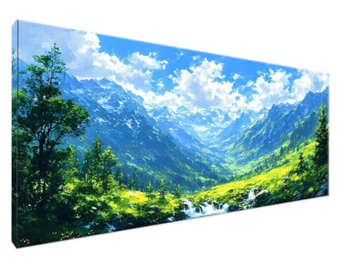 Landschaft Malen Nach Zahlen Groß XXL 40x90cm Malen Nach Zahlen Erwachsene Berg, Paint by Numbers DIY Kreativ Set auf Leinwand für Anfänger, Weihnachten Paar Freund Personalisierte Geschenke Y2-282 von Yingeen