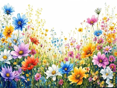 Malen Nach Zahlen Anlage Blume, Malen Nach Zahlen Bastelset Erwachsene, DIY Paint by Numbers mit Pinseln und Acrylfarben Handgemalt Ölgemälde Set, für Home Decor Mädchen Geschenk, 100x135cm G4-494 von Yingeen