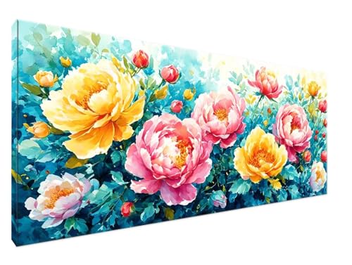 Malen Nach Zahlen Anlage Malen Nach Zahlen Erwachsene Blume DIY Handgemalt Ölgemälde Leinwand Kit für Anfänger Ohne Rahmen 30x60cm Mit 3-Pinseln und Acrylfarbe für Deko Wohnzimmer, Geschenke Y2-760 von Yingeen