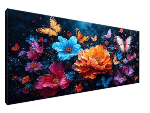 Malen Nach Zahlen Blume, Malen Nach Zahlen Erwachsene Schmetterling DIY Handgemalt Ölgemälde Leinwand Kit für Anfänger Ohne Rahmen 30x60cm Mit Pinseln und Acrylfarbe für Deko Wohnzimmer,Mädchen Y2-685 von Yingeen