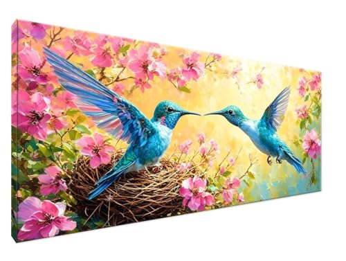 Malen Nach Zahlen Blume, Malen Nach Zahlen Erwachsene Vogel DIY Handgemalt Ölgemälde Leinwand Kit für Anfänger Ohne Rahmen 30x60cm Mit 3-Pinseln und Acrylfarbe für Deko Wohnzimmer, Geschenke Y2-352 von Yingeen