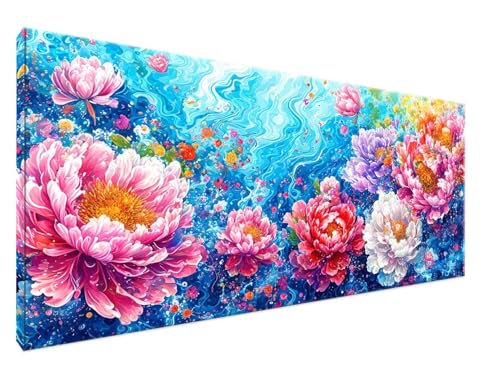 Malen Nach Zahlen Erwachsene Blume Paint by Numbers DIY Kreativ Set Erwachsene, Anlage Malen nach Zahlen Kits auf Leinwand Acrylfarbe Zeichnung Malerei Kunsthandwerk für Room Decor 100x200cm Y2-86 von Yingeen