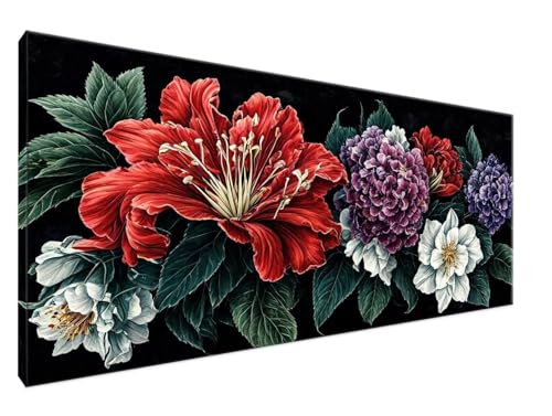 Malen Nach Zahlen Erwachsene Blume Paint by Numbers DIY Kreativ Set Erwachsene, BläTter Malen nach Zahlen Kits auf Leinwand Acrylfarbe Zeichnung Malerei Kunsthandwerk für Room Decor 100x200cm Y2-611 von Yingeen