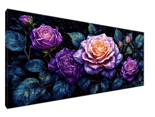 Malen Nach Zahlen Erwachsene Blume Paint by Numbers DIY Kreativ Set Erwachsene, BläTter Malen nach Zahlen Kits auf Leinwand Acrylfarbe Zeichnung Malerei Kunsthandwerk für Room Decor 40x90cm Y2-293 von Yingeen