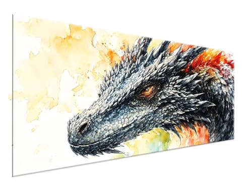 Malen Nach Zahlen Erwachsene Drachen Paint by Numbers DIY Kreativ Set Erwachsene, Tier Malen nach Zahlen Kits auf Leinwand Acrylfarbe Zeichnung Malerei Kunsthandwerk für Room Decor 100x200cm Y2-377 von Yingeen