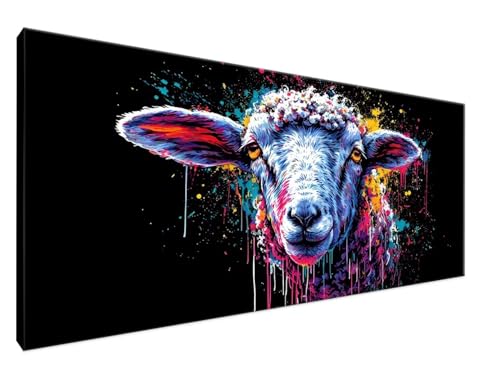 Malen Nach Zahlen Erwachsene Schaf Paint by Numbers DIY Kreativ Set Erwachsene, Tier Malen nach Zahlen Kits auf Leinwand Acrylfarbe Zeichnung Malerei Kunsthandwerk für Room Decor 100x200cm Y2-74 von Yingeen