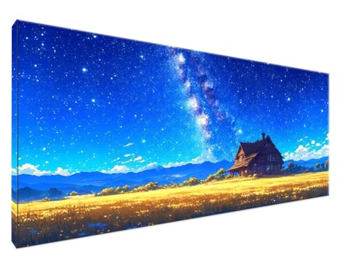 Malen Nach Zahlen Erwachsene Sternenhimmel Paint by Numbers DIY Kreativ Set Erwachsene, HäUser Malen nach Zahlen Kits auf Leinwand Acrylfarbe Zeichnung Malerei Kunsthandwerk für Decor 40x90cm Y2-578 von Yingeen