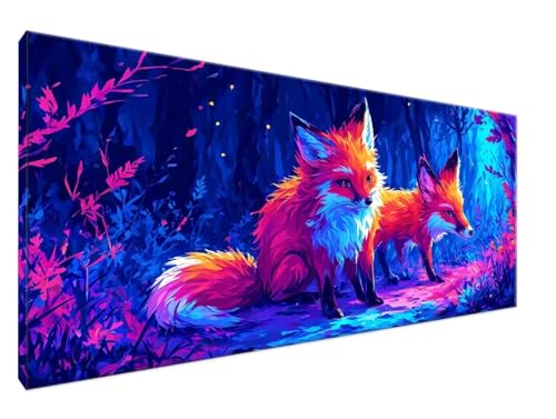 Malen Nach Zahlen Erwachsene Tier Paint by Numbers DIY Kreativ Set Erwachsene, Fuchs Malen nach Zahlen Kits auf Leinwand Acrylfarbe Zeichnung Malerei Kunsthandwerk für Room Decor 100x200cm Y2-368 von Yingeen