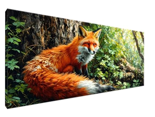 Malen Nach Zahlen Erwachsene Tier Paint by Numbers DIY Kreativ Set Erwachsene, Fuchs Malen nach Zahlen Kits auf Leinwand Acrylfarbe Zeichnung Malerei Kunsthandwerk für Room Decor 100x200cm Y2-68 von Yingeen