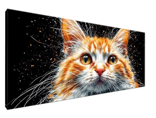 Malen Nach Zahlen Erwachsene Tier Paint by Numbers DIY Kreativ Set Erwachsene, Katze Malen nach Zahlen Kits auf Leinwand Acrylfarbe Zeichnung Malerei Kunsthandwerk für Room Decor 100x200cm Y2-62 von Yingeen