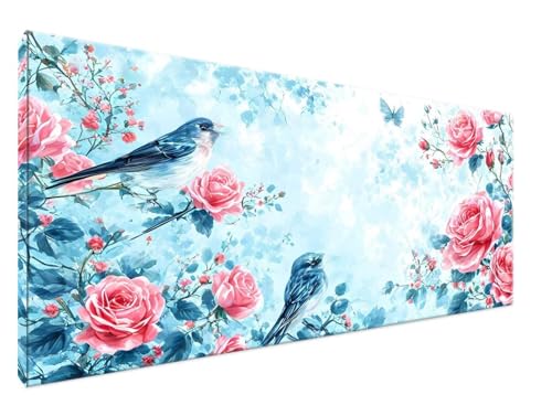 Malen Nach Zahlen Erwachsene Vogel Paint by Numbers DIY Kreativ Set Erwachsene, Blume Malen nach Zahlen Kits auf Leinwand Acrylfarbe Zeichnung Malerei Kunsthandwerk für Room Decor 30x60cm Y2-620 von Yingeen