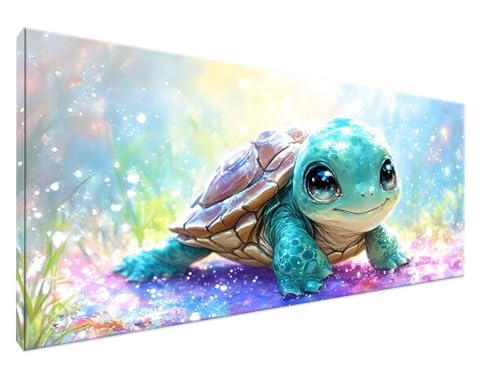 Malen Nach Zahlen Karikatur, Malen Nach Zahlen Erwachsene SchildkröTe DIY Handgemalt Ölgemälde Leinwand Kit für Anfänger Ohne Rahmen 30x60cm Mit 3-Pinseln und Acrylfarbe für Deko Wohnzimmer Y2-421 von Yingeen