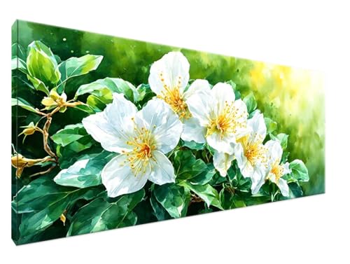 Malen Nach Zahlen Rose Malen Nach Zahlen Erwachsene BläTter DIY Handgemalt Ölgemälde Leinwand Kit für Anfänger Ohne Rahmen 70x140cm Mit 3-Pinseln und Acrylfarbe für Deko Wohnzimmer, Geschenke Y2-427 von Yingeen