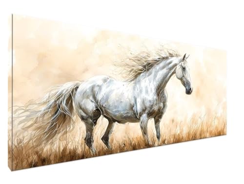 Pferd Malen Nach Zahlen Groß 100x200cm Malen Nach Zahlen Erwachsene Wiese, Paint by Numbers DIY Kreativ Set auf Leinwand für Anfänger, Weihnachten Paar Freund Personalisierte Geschenke, Decor Y2-75 von Yingeen