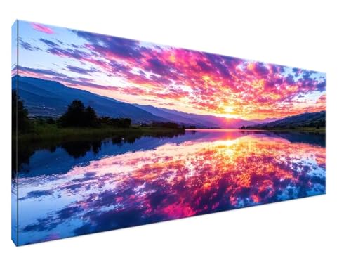 Sonnenuntergang Malen Nach Zahlen Groß XXL 30x60cm Malen Nach Zahlen Erwachsene Ozean, Paint by Numbers DIY Kreativ Set auf Leinwand für Anfänger, Weihnachten Freund Personalisierte Geschenke Y2-54 von Yingeen