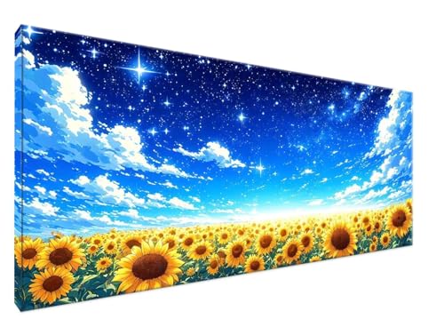 Stern Malen Nach Zahlen Groß 30x60cm Malen Nach Zahlen Erwachsene Sonnenblume, Paint by Numbers DIY Kreativ Set auf Leinwand für Anfänger, Decor, Weihnachten Freund Personalisierte Geschenke Y2-630 von Yingeen