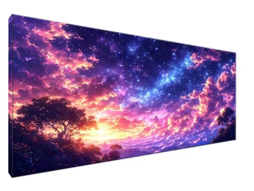 Sternenhimmel Malen Nach Zahlen Groß XXL 30x60cm Malen Nach Zahlen Erwachsene Baum, Paint by Numbers DIY Kreativ Set auf Leinwand für Anfänger, Weihnachten Paar Personalisierte Geschenke, Decor Y2-657 von Yingeen