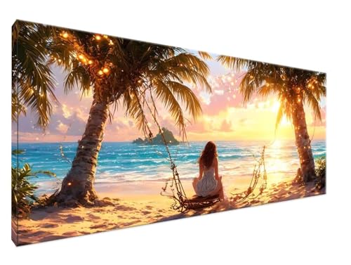 Strand Malen Nach Zahlen Groß XXL 30x60cm Malen Nach Zahlen Erwachsene Fee, Paint by Numbers DIY Kreativ Set auf Leinwand für Anfänger, Decor, Weihnachten Paar Freund Personalisierte Geschenke Y2-720 von Yingeen