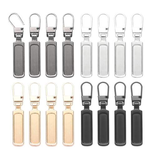 Reißverschluss Zipper,Yingtop 16 Stück Ersatzteile Reißverschluss Zipper, Ersatz Zipper Anhänger für Reißverschlüsse,Metall Zipper Pull Ersatzteile Abnehmbares Reissverschluss Zipper für Geldbörse von Yingtop