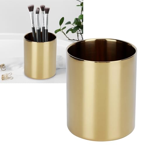 Yinhing Stifthalter aus Metall, Großer Stifthalter aus Edelstahl, Vase aus Edelstahl, Mehrzweck-Make-up-Pinselhalter für Home-Office-Schreibtischzubehör (GOLD) von Yinhing