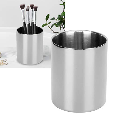 Yinhing Stifthalter aus Metall, Großer Stifthalter aus Edelstahl, Vase aus Edelstahl, Mehrzweck-Make-up-Pinselhalter für Home-Office-Schreibtischzubehör (SILVER) von Yinhing