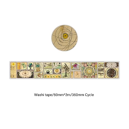 Scrapbookpapier Scrapbook-Papier-Washi-Tape, kosmische Planeten, 35 cm, Schleife, Collage, Album, Dekoration, Magazin, DIY, Scrapbooking-Zubehör Bastelpapier(B) von Yining-999