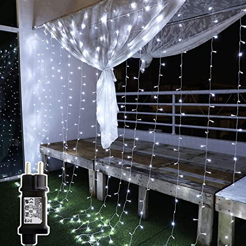 Lichtervorhang 3x3m 300 Leds, Led Lichterketten Vorhang Weihnachtsdeko Innen mit 8 Modi, IP44 für Weihnachten Kinderzimmer, Außen, Party, Hochzeit usw von Yinuo Mirror