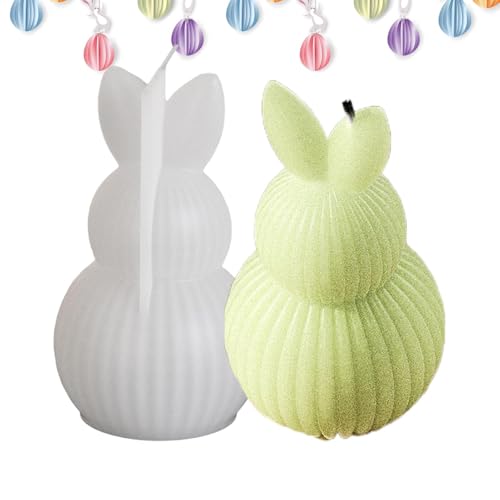 Ostereier Hasen Kerzen Silikonform, Ostereier Silikonformen, Ostern Hasen Silikonformen Gießformen, Kaninchen Kerzenherstellungsform Desktop Ornament Gipsbetonformen von Yiohejy