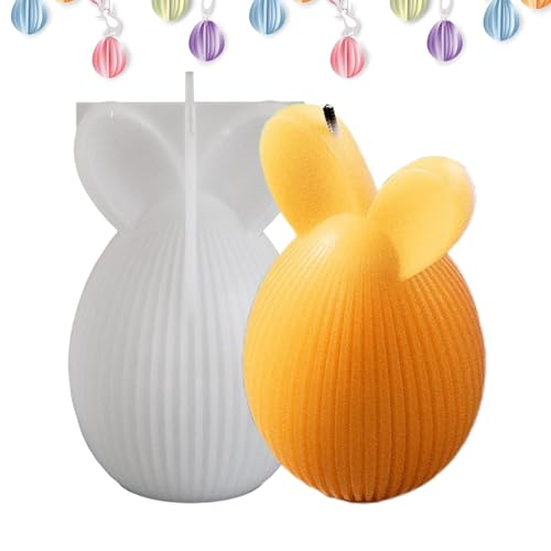 Ostereier Hasen Kerzen Silikonform, Ostereier Silikonformen, Ostern Hasen Silikonformen Gießformen, Kaninchen Kerzenherstellungsform Desktop Ornament Gipsbetonformen von Yiohejy