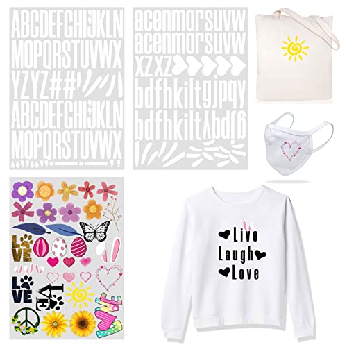 Yiootop 184 Stück Wärmeübertragung zum Aufbügeln 5,1 cm Großbuchstaben & 3,8 cm Kleinbuchstaben Stoff Vinyl Buchstabe DIY für Sport Trikots T-Shirts Kleidung Slogan Druck Handwerk Dekoration von Yiootop