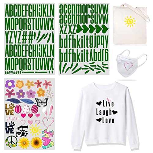 184 Stück Wärmeübertragung zum Aufbügeln 5,1 cm Großbuchstaben & 3,8 cm Kleinbuchstaben Stoff Vinyl Buchstabe DIY für Sport Trikots T-Shirts Kleidung Slogan Druck Handwerk Dekoration (Farbe 6) von Yiootop