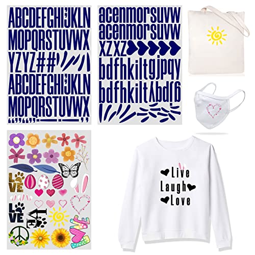 184 Stück Wärmeübertragung zum Aufbügeln 5,1 cm Großbuchstaben & 3,8 cm Kleinbuchstaben Stoff Vinyl Buchstabe DIY für Sport Trikots T-Shirts Kleidung Slogan Druck Handwerk Dekoration (Farbe 4) von Yiootop