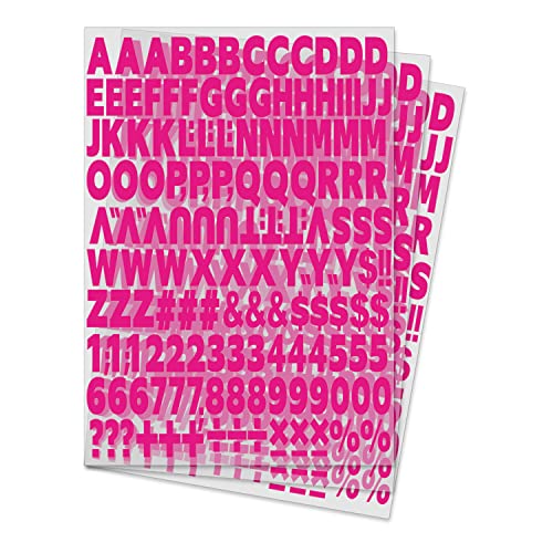 504 Stück 2,5 cm Wärmeübertragung Buchstaben und Zahlen Alphabete Zahlen Stoff Vinyl Buchstaben DIY für Sport Trikots T-Shirts Kleidung Slogan Druck Handwerk Dekoration (Magenta) von Yiootop