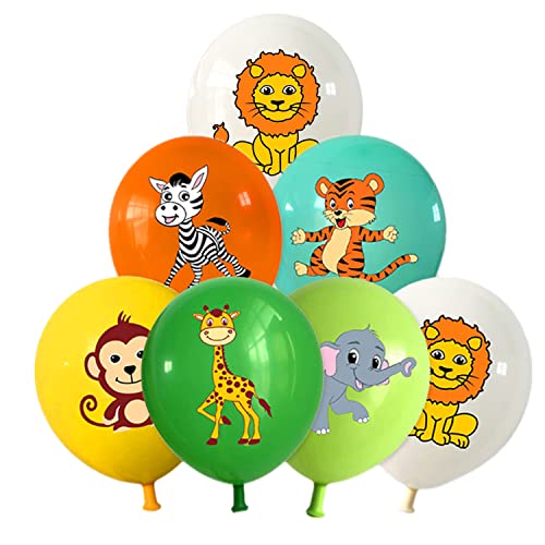 Jungle Animals Geburtstags Party Dekorationen, 18 Stück 12 Zoll Dschungeltiere Latex Ballons für Kinder Junge Mädchen Tiere Thema Deko Geburtstag Party Supplies von Yiran