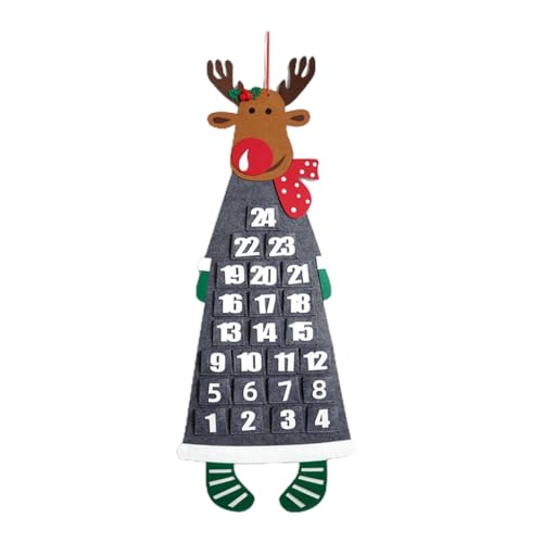 Countdown bis Weihnachten Wandkalender Ornament Weihnachtsmann Elch Zwerg Filz Adventskalender Home Wandbehang Dekor Neujahr Geschenk von Yisawroy