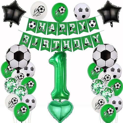 1. Luftballons Fußball 1 Geburtstag Deko Fussball Luftballon 1. Geburtstag Grün 1 Ballon Fußball Geburtstagsdeko Jungen 1 Jahr Fußball Helium Ballon 1 Geburtstag Junge für Fussball Party von Yishamei