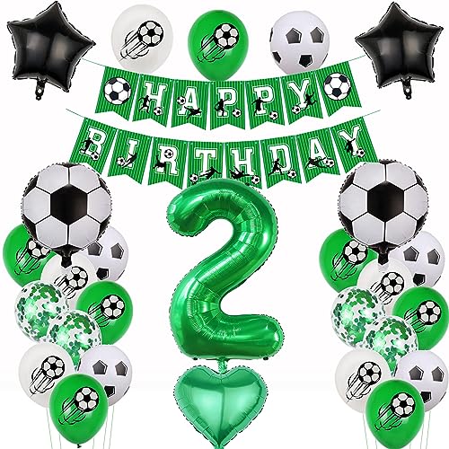 2. Luftballons Fußball 2 Geburtstag Deko Fussball Luftballon 2. Geburtstag Grün 2 Ballon Fußball Geburtstagsdeko Jungen 2 Jahr Fußball Helium Ballon 2 Geburtstag Junge für Fussball Party von Yishamei