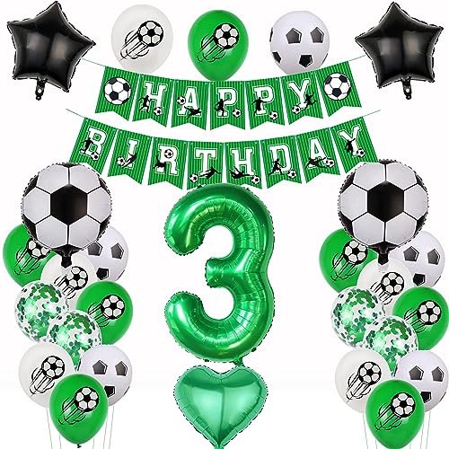 3. Luftballons Fußball 3 Geburtstag Deko Fussball Luftballon 3. Geburtstag Grün 3 Ballon Fußball Geburtstagsdeko Jungen 3 Jahr Fußball Helium Ballon 3 Geburtstag Junge für Fussball Party von Yishamei