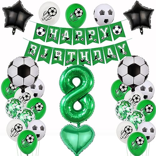 8. Luftballons Fußball 8 Geburtstag Deko Fussball Luftballon 8. Geburtstag Grün 8 Ballon Fußball Geburtstagsdeko Jungen 8 Jahr Fußball Helium Ballon 8 Geburtstag Junge für Fussball Party von Yishamei